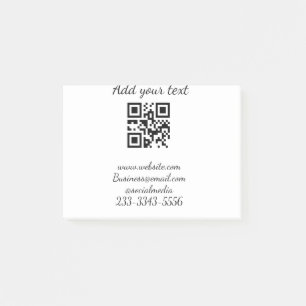 Notas Post-it® personalizado simple código QR agregar su nombre t