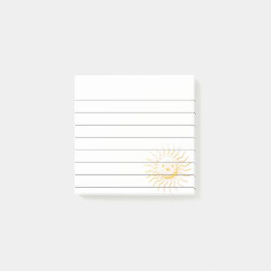Notas Post-it® Personalizado Sonriente Cara de sol en línea 3x3