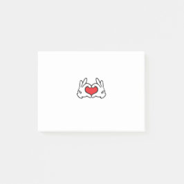 Notas Post-it® Personalizado Style Hand Love Heart