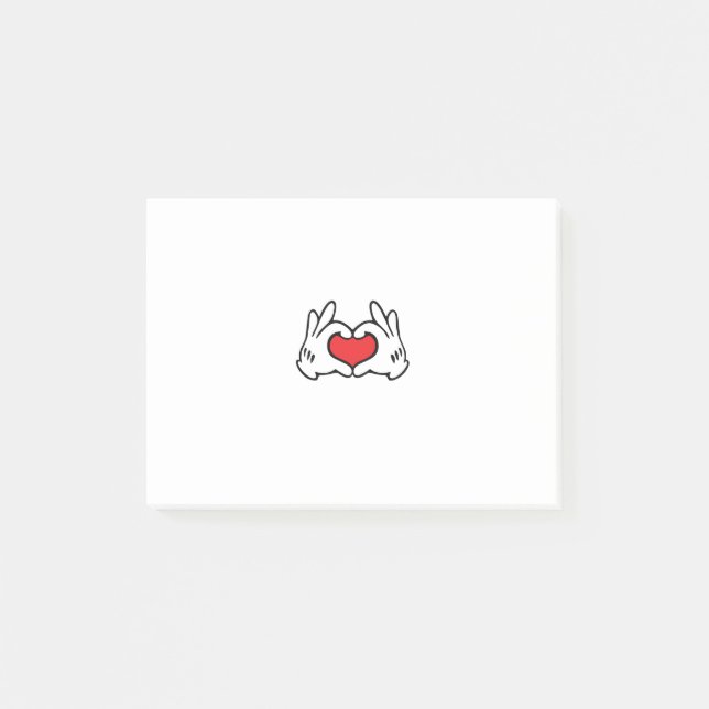 Notas Post-it® Personalizado Style Hand Love Heart (Anverso)