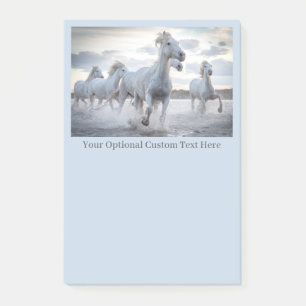 Notas Post-it® Personalizado Texto Caballos blancos
