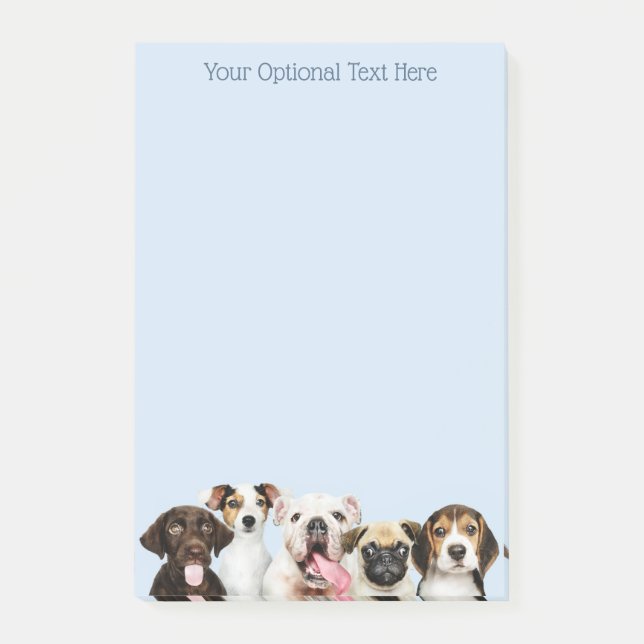 Notas Post-it® Personalizado texto Cute Puppies (Anverso)
