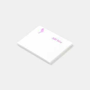 Notas Post-it® Personalizado texto neón color rosa flamingo logot