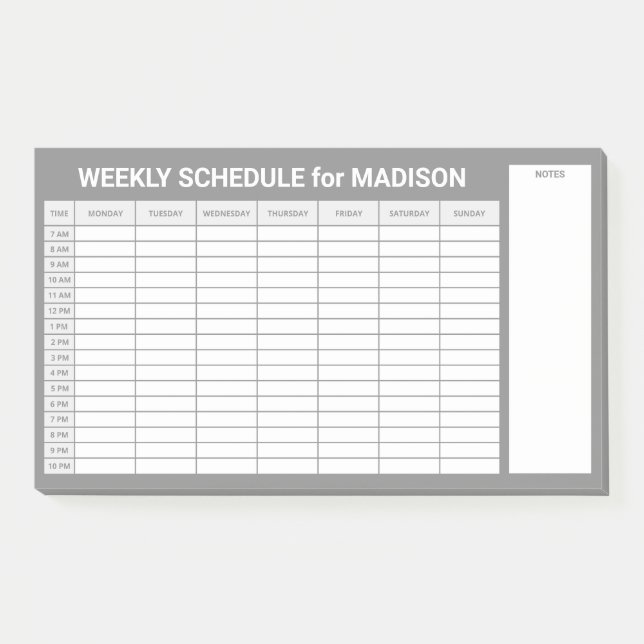 Notas Post-it® Personalizado Title Weekly Planner (Anverso)