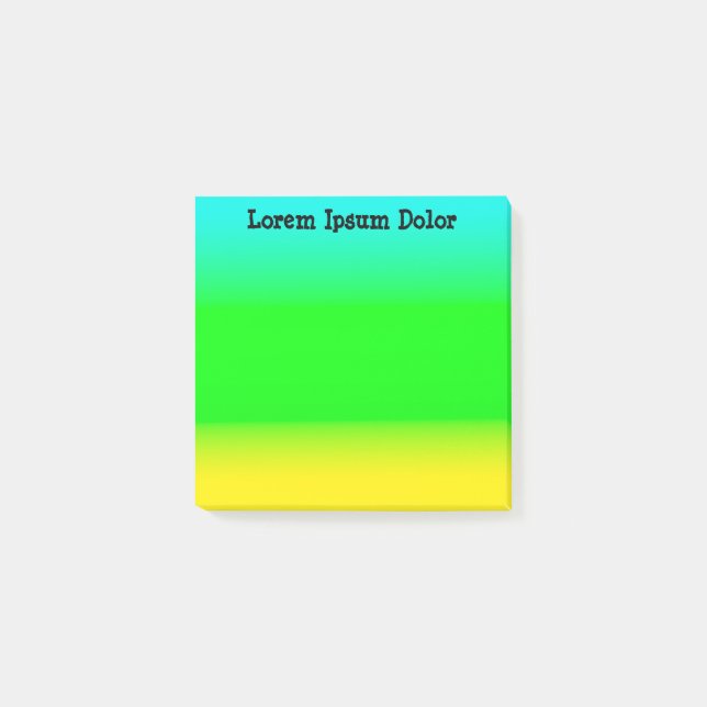 Notas Post-it® Personalizado Turquesa, Verde y Amarillo (Anverso)