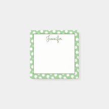 Personalizado Verde Salvia y Lunares Blancos
