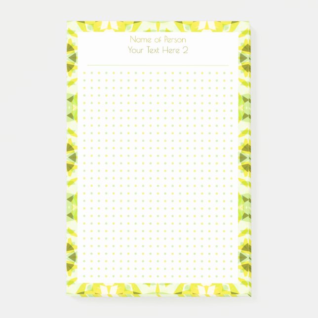 Notas Post-it® Personalizado Yellow Green Dot Grid Student Gift P (Anverso)