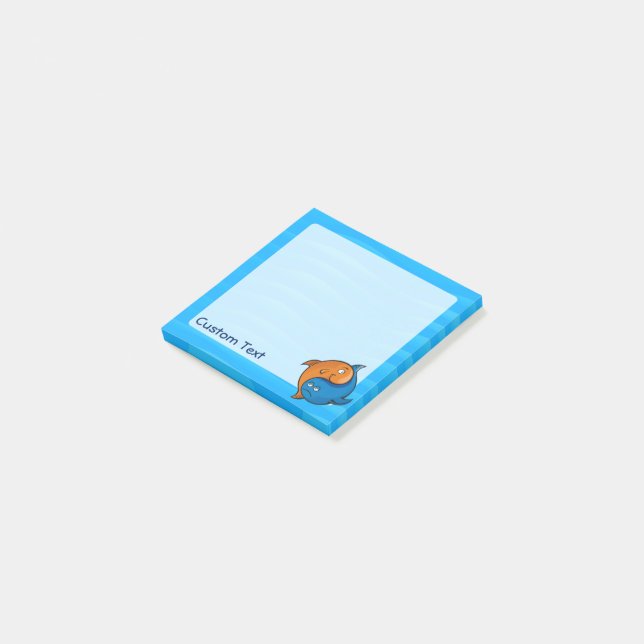 Notas Post-it® Personalizado Yin Yang Fish (En perspectiva)