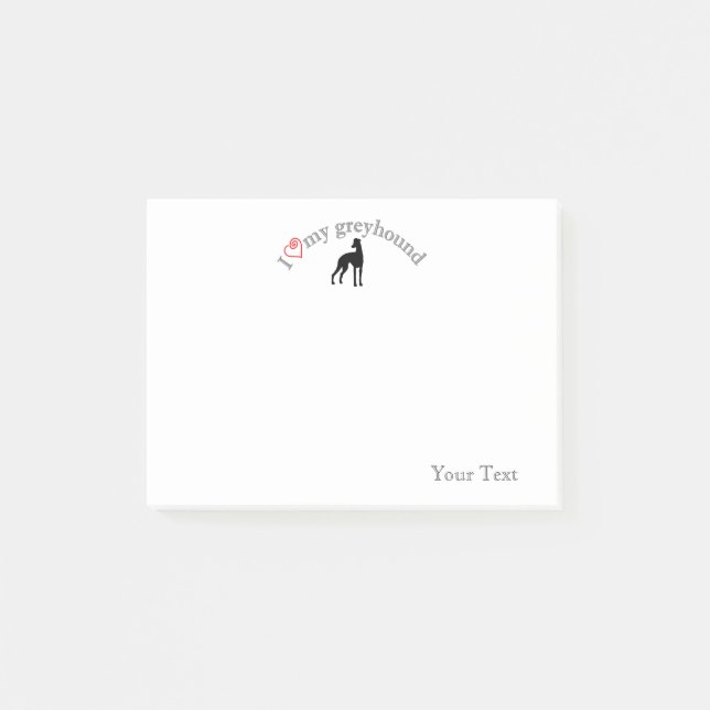 Notas Post-it® Personalizado "yo corazón mi galgo " (Anverso)