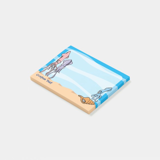 Notas Post-it® Personalizados de calamar (En perspectiva)