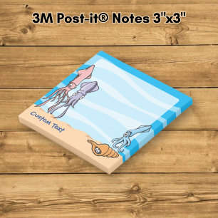 Notas Post-it® Personalizados de calamar Tres lindos personalizad