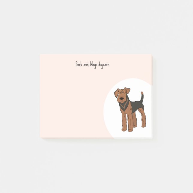 Notas Post-it® Personalizar Airedale Terrier (Anverso)