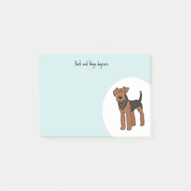 Notas Post-it® Personalizar Airedale Terrier (Anverso)