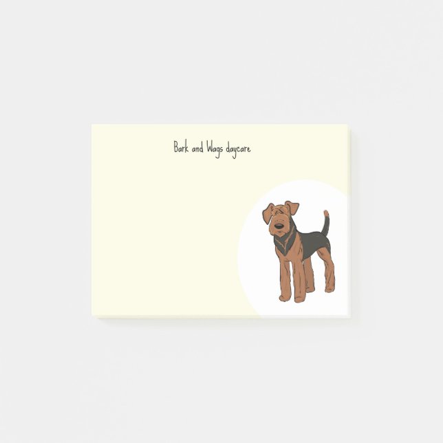 Notas Post-it® Personalizar Airedale Terrier (Anverso)