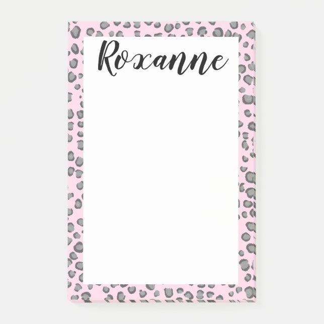 Notas Post-it® Personalizar de impresión de animales de leopardo  (Anverso)