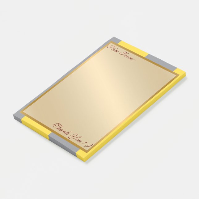 Notas Post-it® Personalizar Gris Amarillo Claro Y Suave (En perspectiva)