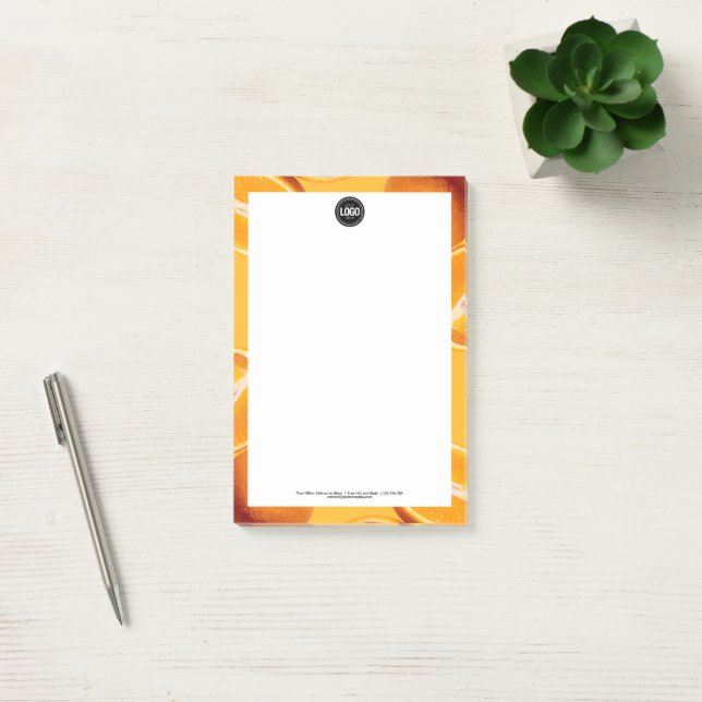 Notas Post-it® Personalizar negocio | Empresa Naranja (Oficina)