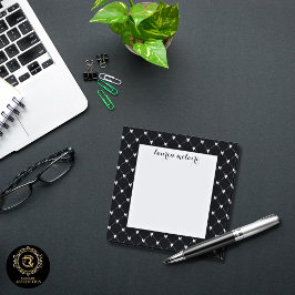 Notas Post-it® Personalized Black & Pink Bow Script