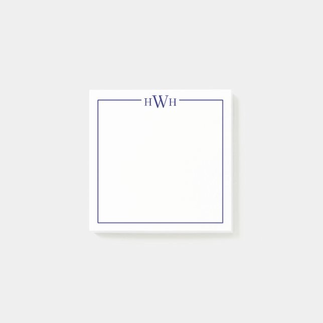 Notas Post-it® Personalized Border Monogram Stationery (Anverso)