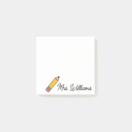 Notas Post-it® Personalized Cute Crayon Teacher Back to School 