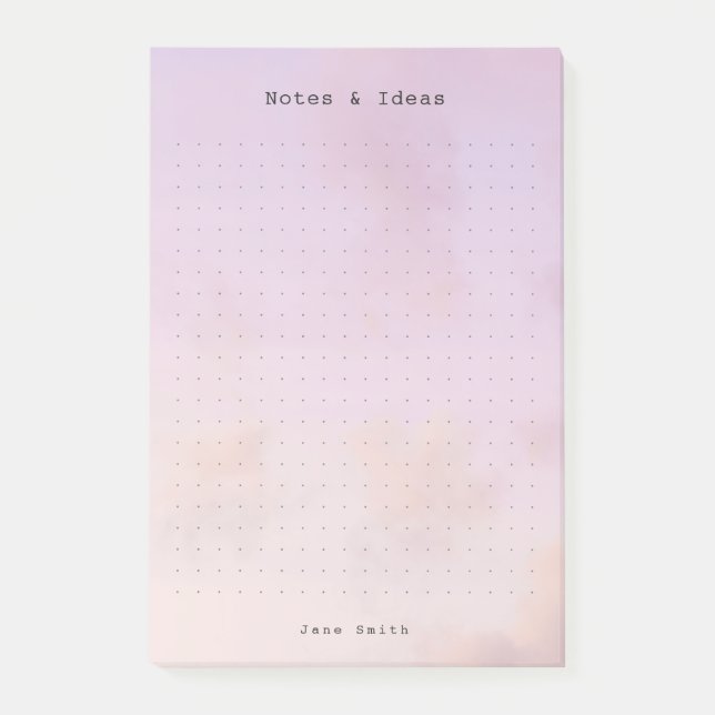 Notas Post-it® Personalized dreamy clouds, pastel aesthetic Grid (Anverso)