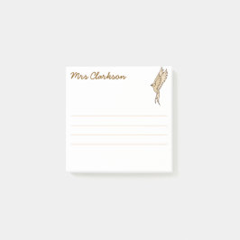 Notas Post-it® Personalized Gold Swallow for Homeschool parents