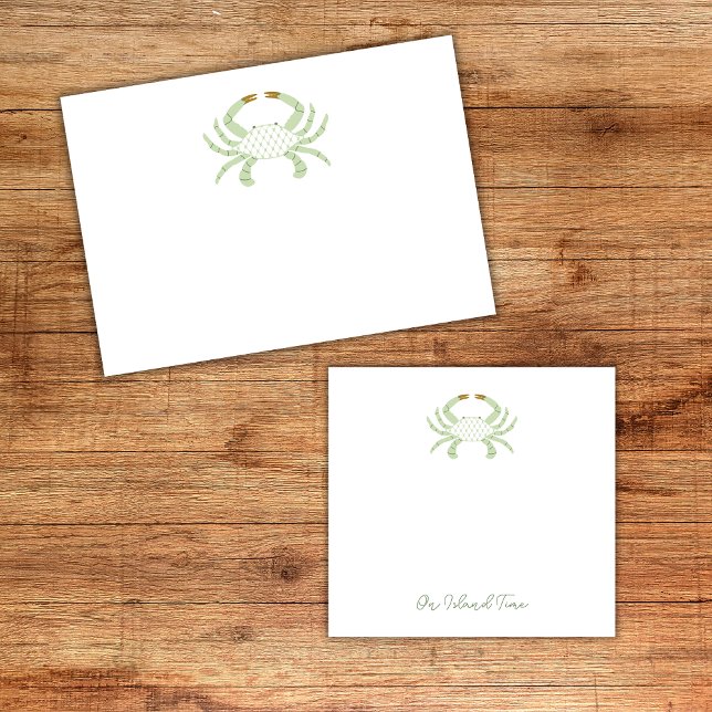 Notas Post-it® Personalized Green Chic Crab, Beach Sticky Notes (Subido por el creador)