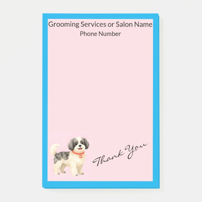 Notas Post-it® Personalized Grooming Dog Modern Collection (Anverso)
