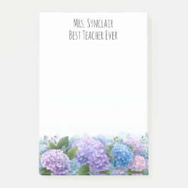 Notas Post-it® Personalized Hydrangea Flower Teacher Appreciation