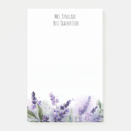 Notas Post-it® Personalized Lavender Flowers Teacher Appreciation