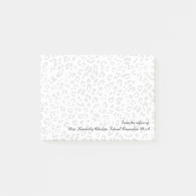 Notas Post-it® Personalized Leopard Print Office Post-it Notes (Anverso)