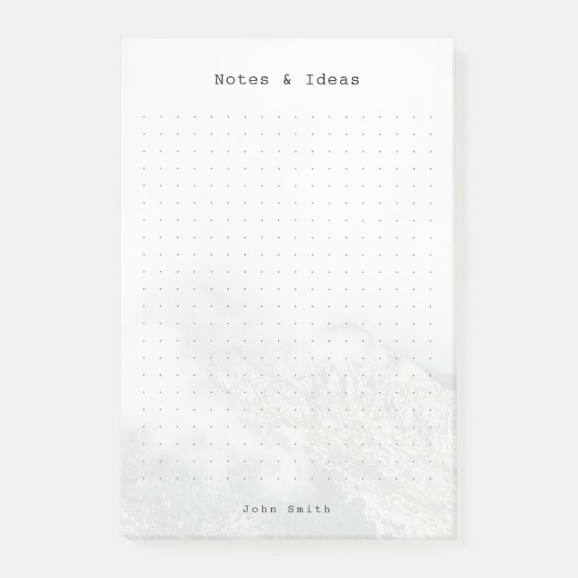 Notas Post-it® Personalized Minimalist Mountain Dot Grid (Anverso)
