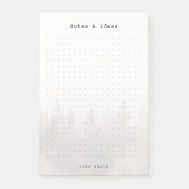 Notas Post-it® Personalized Misty forest Grid, modern masculine