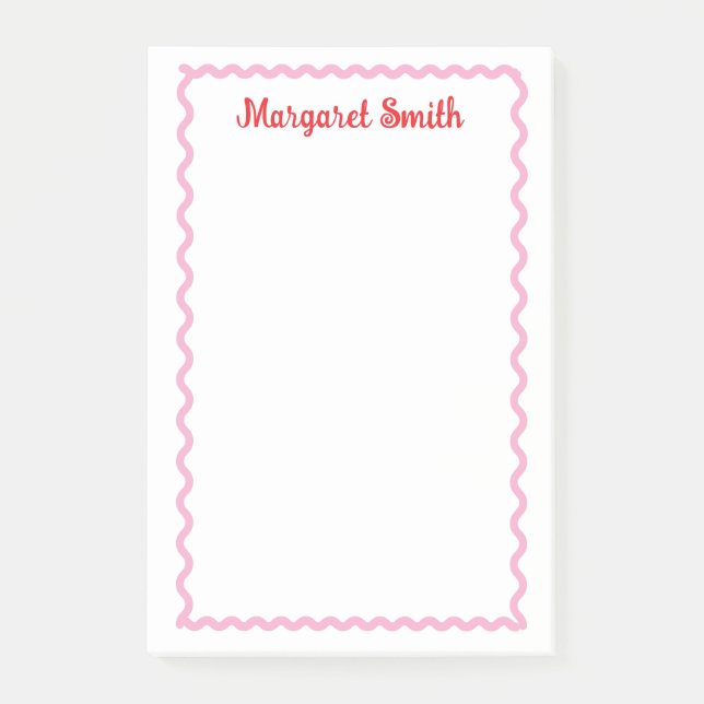 Notas Post-it® Personalized Monogram Notepads with Scallop Border (Anverso)