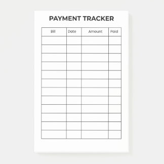 Notas Post-it® Personalized Payment Tracker 