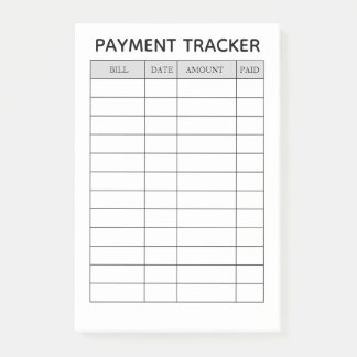 Notas Post-it® Personalized Payment Tracker Notepad