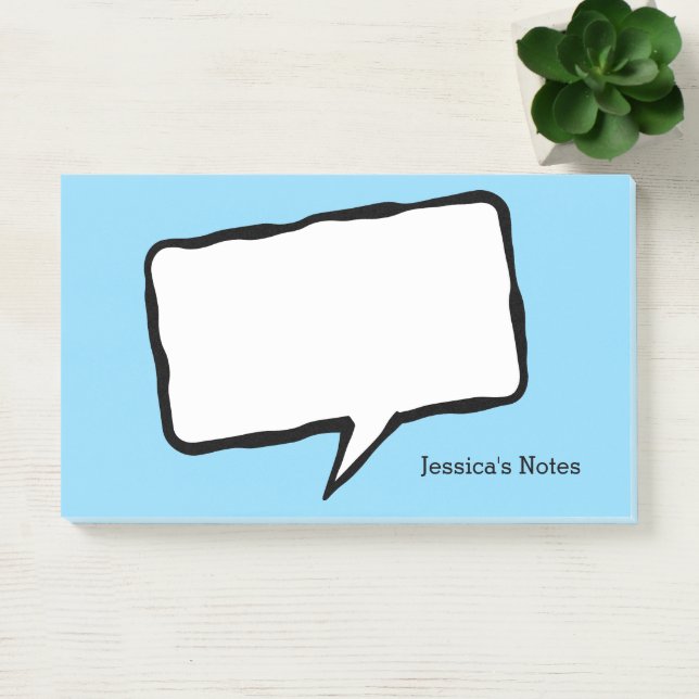 Notas Post-it® Personalized speech bubble blue Post-it® notes (Oficina)