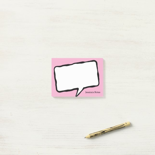 Notas Post-it® Personalized speech bubble pink Post-it® notes (Escritorio)