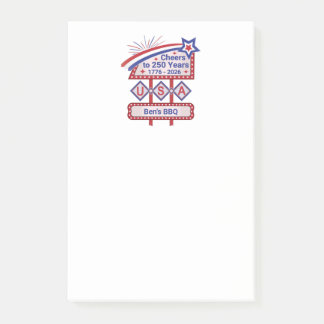 Notas Post-it® Personalized USA 250–Patriotic Retro Marquee