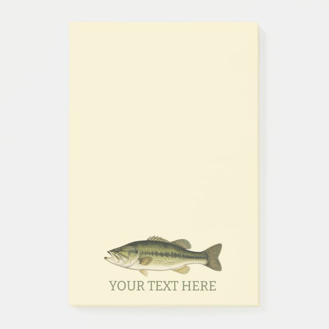 Notas Post-it® Pesca de Lubina de Boca Grande Personalizada (Anverso)