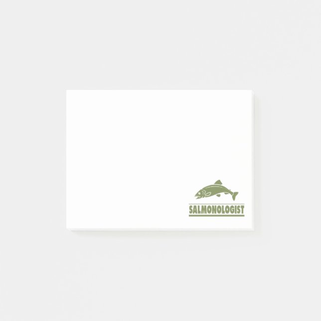 Notas Post-it® Pesca humorística de salmón (Anverso)