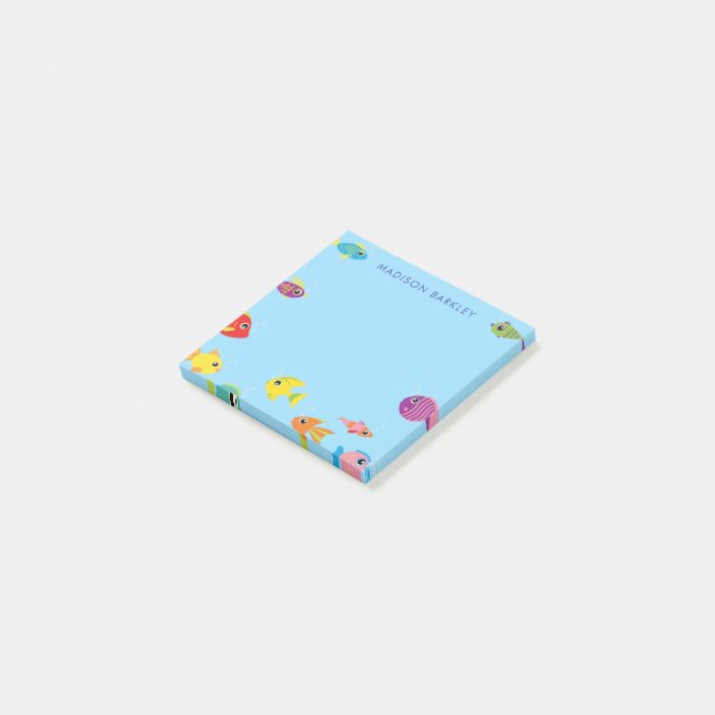 Notas Post-it® Pescado acuario Cute Kid's Tropical (En perspectiva)