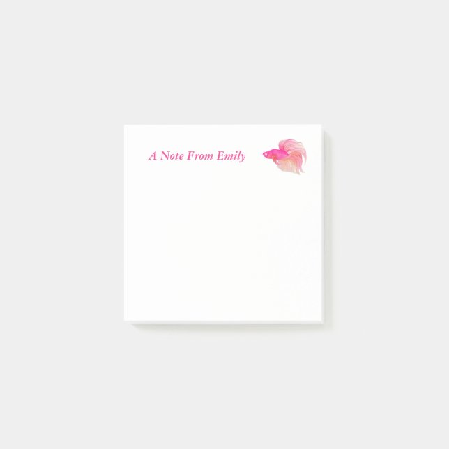 Notas Post-it® Pescado Betta Rosa (Anverso)