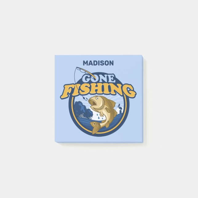 Notas Post-it® Pescado de nombre personalizado (Anverso)