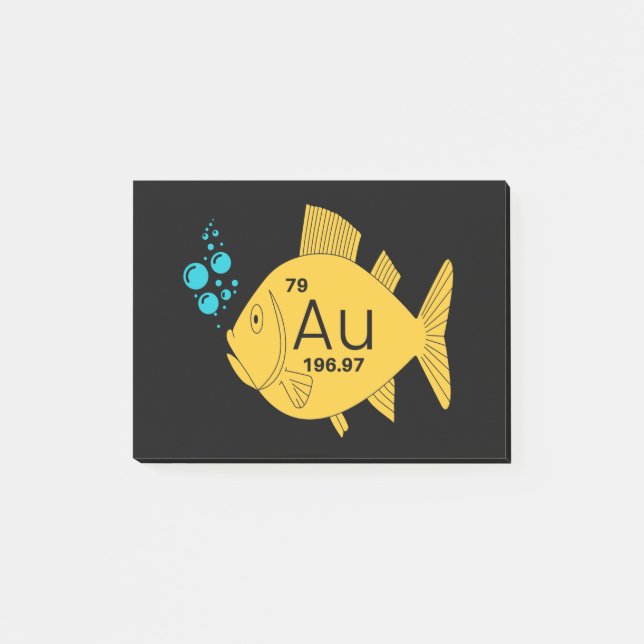 Notas Post-it® Pescado de oro (Anverso)