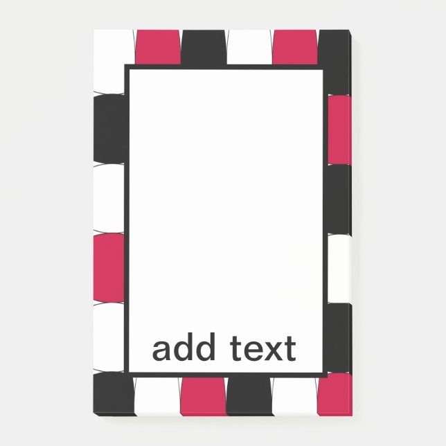 Notas Post-it® Pescado negro, blanco y rojo (Anverso)