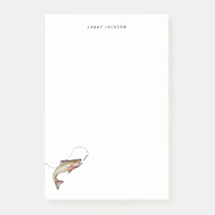 Notas Post-it® Pescador trucha acuarela Personalizado