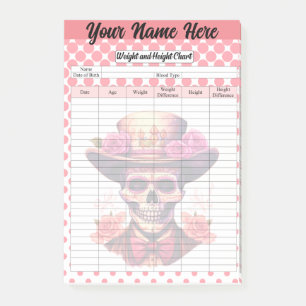 Notas Post-it® Peso del cráneo del azúcar reducido y rastreador d