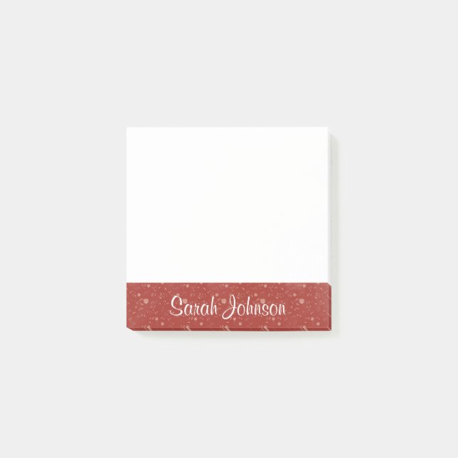 Notas Post-it® Pestaña lateral personalizada con nombre (Anverso)