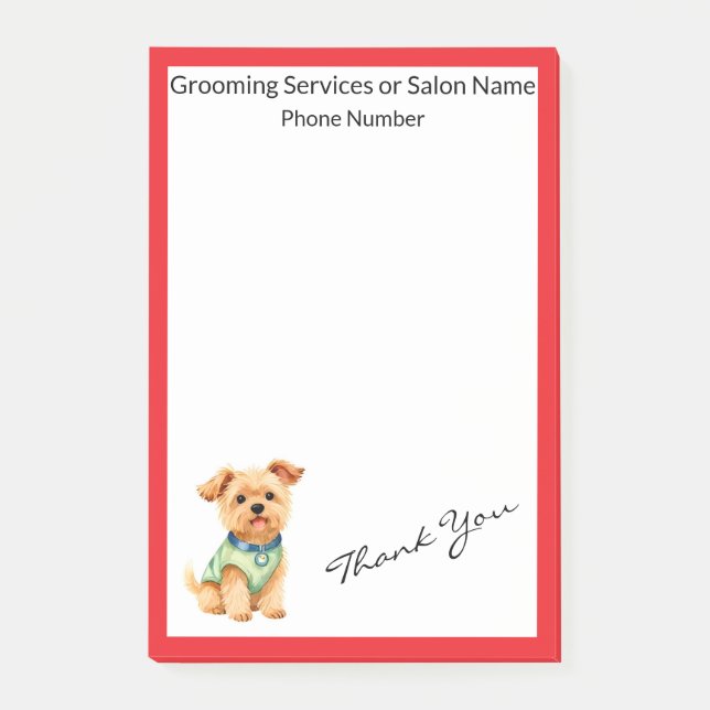 Notas Post-it® Pet Grooming Personalized Gold Elegant Collection (Anverso)